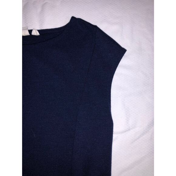 GAP women's navy blue fitted flare dress size 10 zipper back - Picture 3 of 6